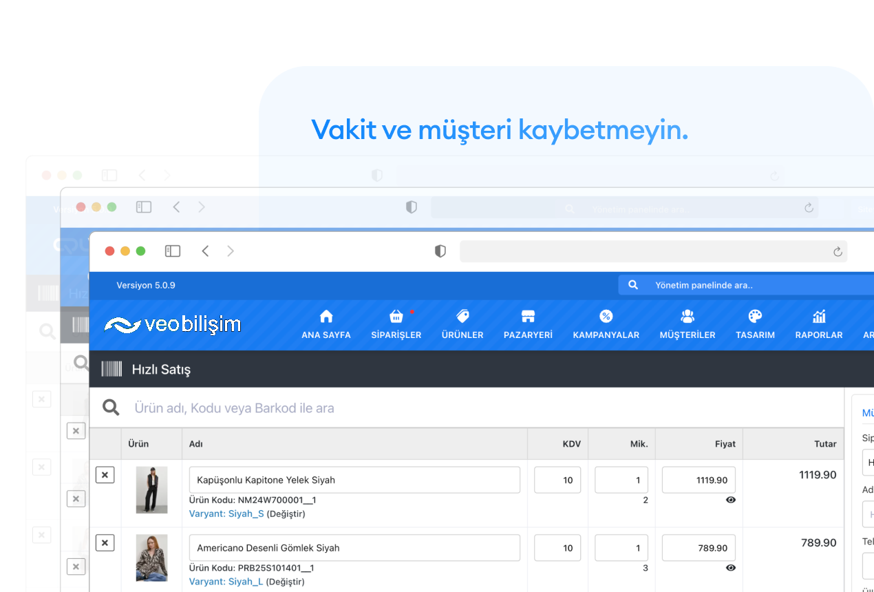 yapay zeka mobil e-ticaret sitesi